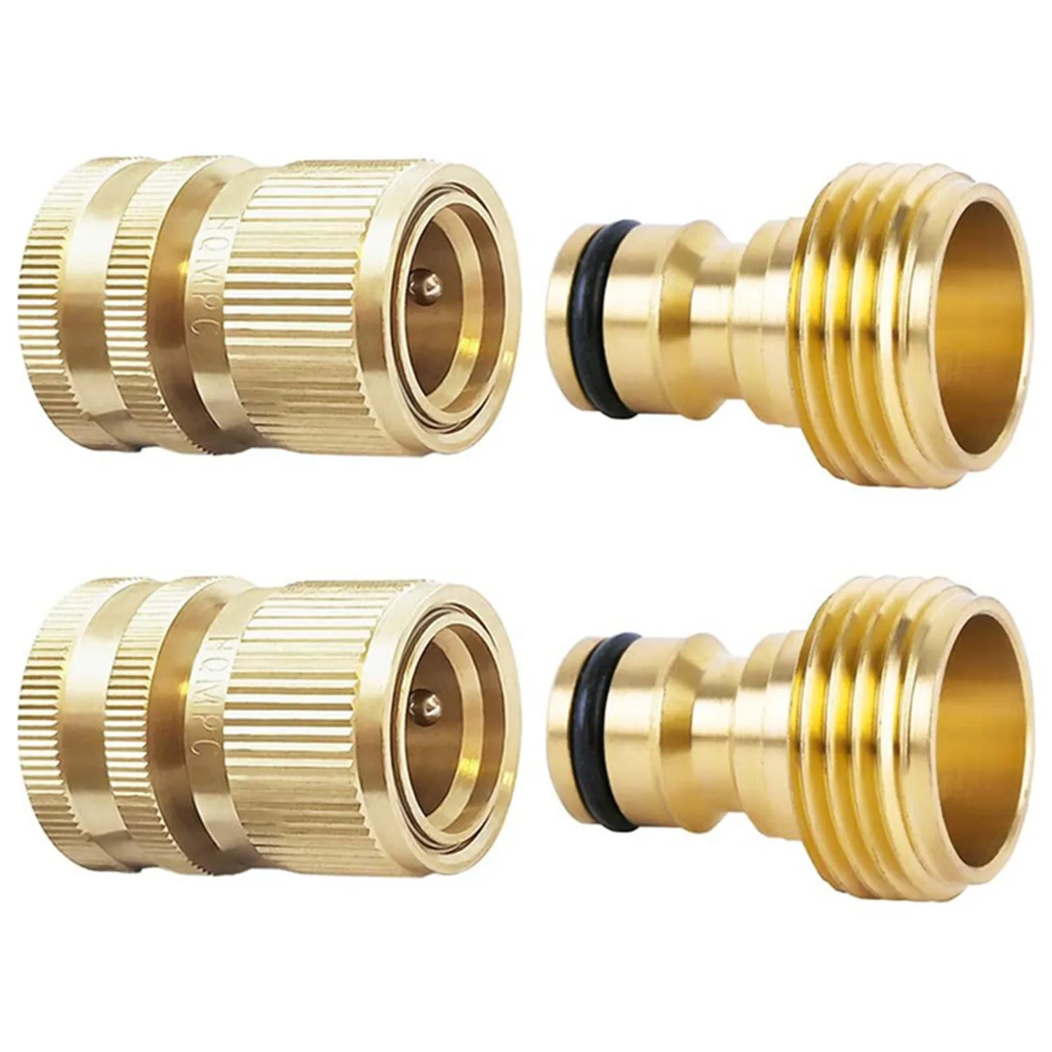 Brass Garden Hose Quick Connect Coupler 3/4 GHT Female Male Water Fitting For Fast Leak Free Outdoor Watering System