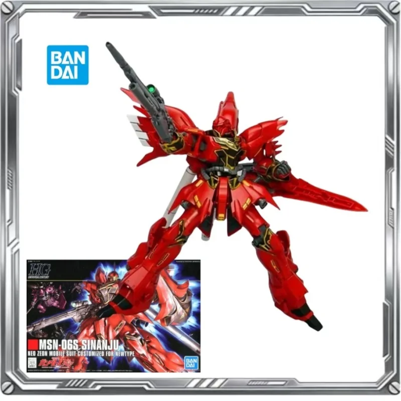 

Genuine Bandai Gundam Assembled Model Anime Mobile Suit Sinanju HG 1/144 MSN-06S Desktop Decoration Collection Ornament Toys