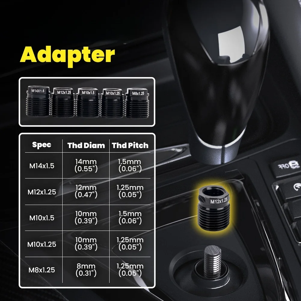 Car Gear Shift Knob Aluminum Alloy Car Adapter Thread Connector Gear Shift Throttle Connector M18X1.5 Interior Accessories