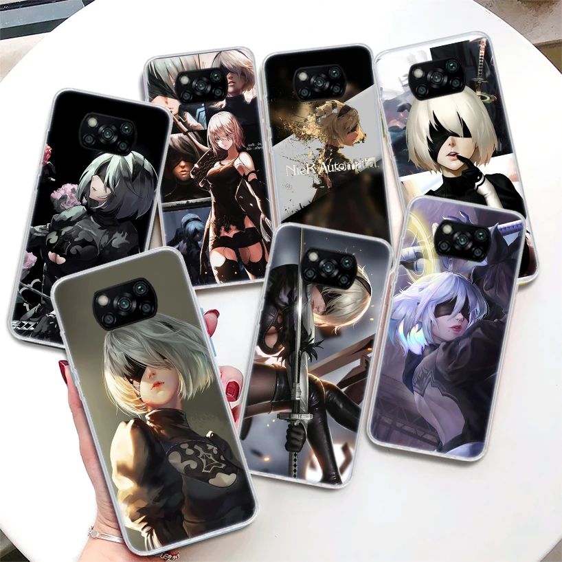 2B Nier Automata Anime Coque Phone Case For Xiaomi Poco X6 X5 X3 Nfc X4 Gt F6 F5 Pro F4 F3 F2 F1 M5s M4 M3 5G Soft Cover M2 X3 N