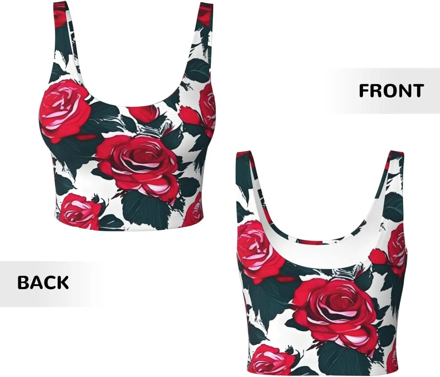 Damen-Sportweste mit Rosenblüten-Blumen-Bilddruck, Yoga-Workout-Westen für Damen, leicht, trendig für Jahreszeiten