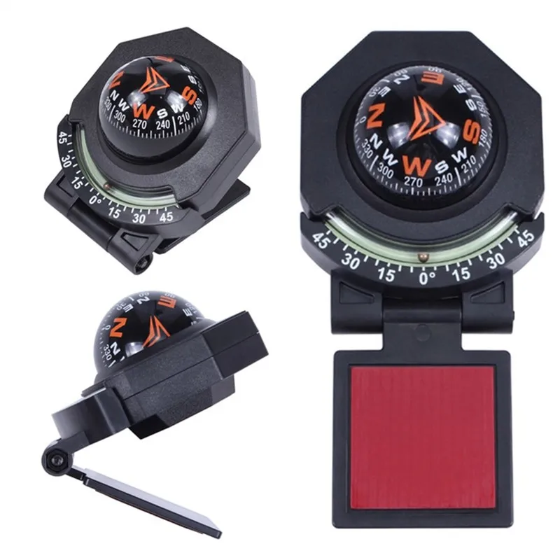 Car Dashboard Compass With Slope Meter 2-In-1 Foldable High Precision Navigation Car Mount Compass Ball Compass For Vehicle Boat