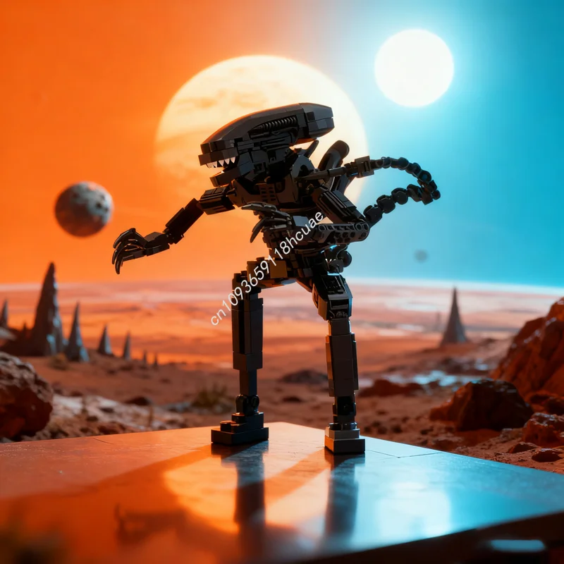 712 قطعة MOC الغريبة زينومورف Posable الشكل الفضاء نموذج اللبنات هدايا عيد الميلاد تجميع DIY بها بنفسك فكرة لعبة الطوب عيد ميلاد #1
