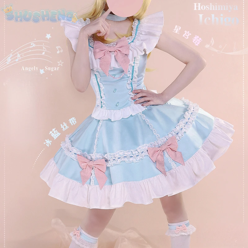 

Todo Yurika Hoshimiya Ichigo Cosplay Anime Aikatsu！Costume Sweet Lolita Dress and Accessories Halloween Party Uniform IN STOC