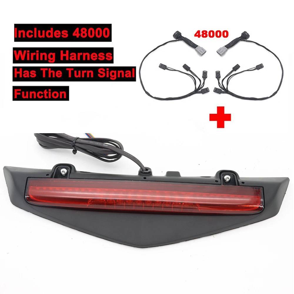 Motorcycle Trunk Luggage Rack LED Sequential Brake Light For Honda Gold Wing GL1800 2021-2023