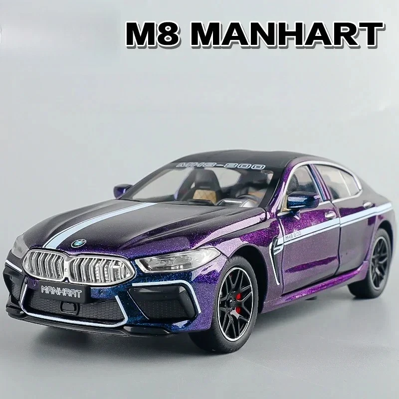 

1:24 M8 Supercar Alloy Car Model Sound and Light Pull Back Die Cast Children's Toy Collectibles Birthday gift