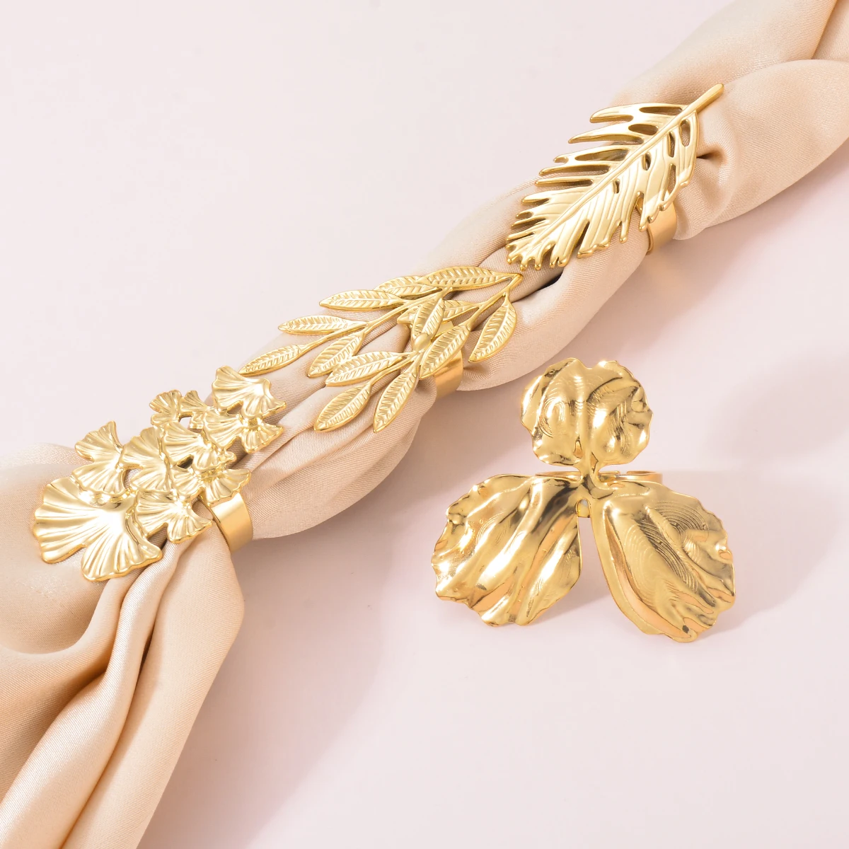 Exquisite Fashion Tree Branch Leaves Ring for Women Gold Color Plant Stainless Steel Punk Jewelry Gifts for Friend Wholesale