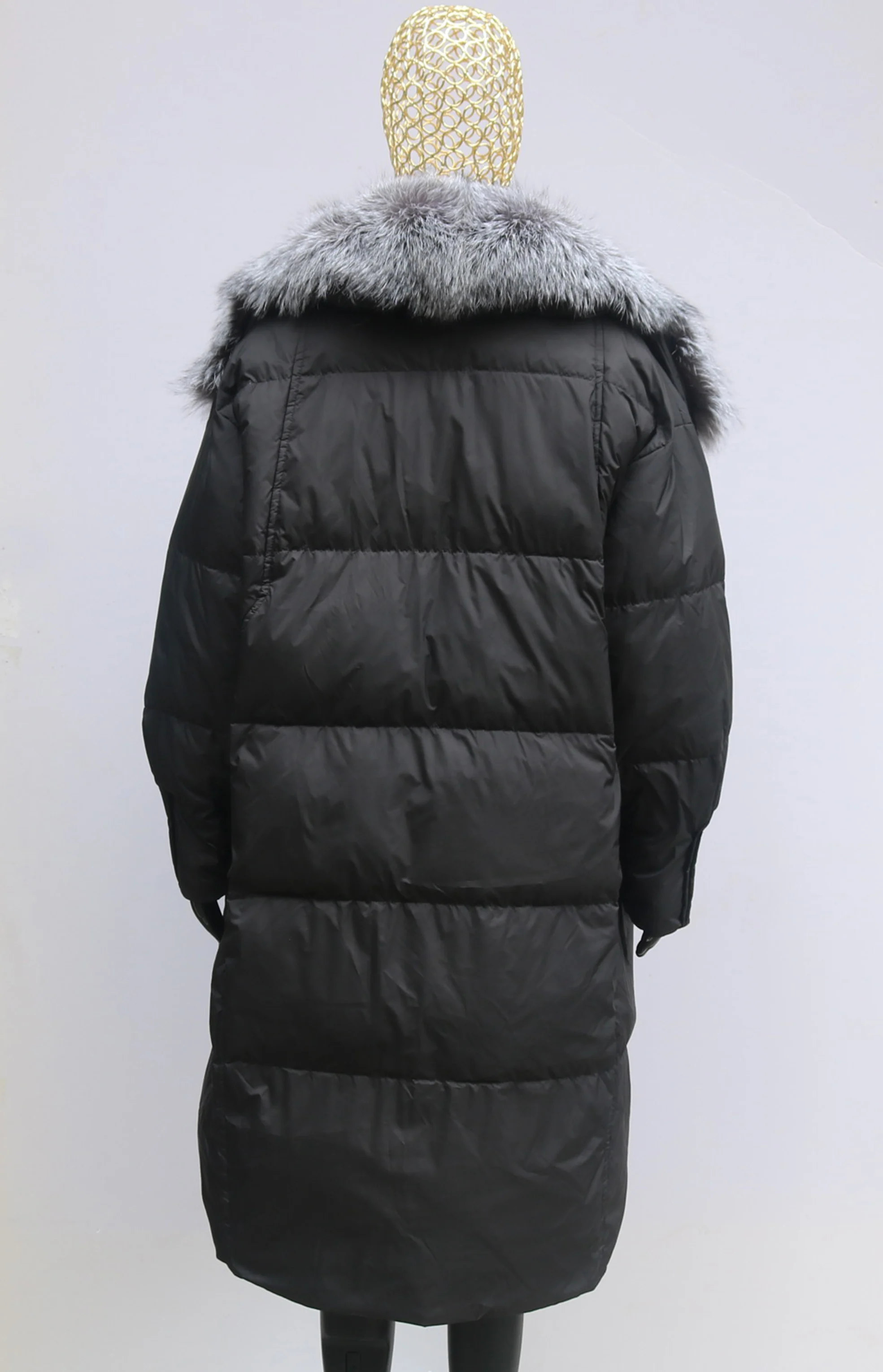 Neue Winter Mantel Frauen Gans Unten Jacke Lange Dicke Warme Übergroßen Echt Fox Pelz Kragen Luxus Mode Oberbekleidung Streetwear