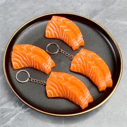 Simulation Salmon Sashimi Keychain Realistic Salmon Fillet Food Seafood Model Simulation Food Pendant Display Photography Props