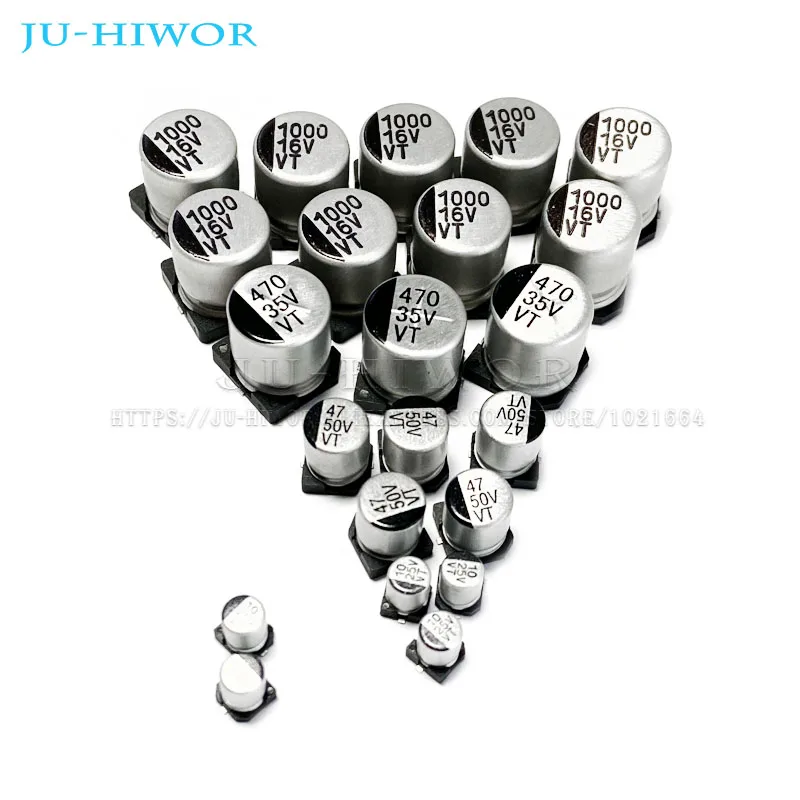 10PCS SMD Aluminum Electrolytic Capacitor 6.3V 10V 16V 25V 35V 50V 1 2.2 3.3 4.7 10 22 33 47 100 150 220 330UF 470 680 1000 UF