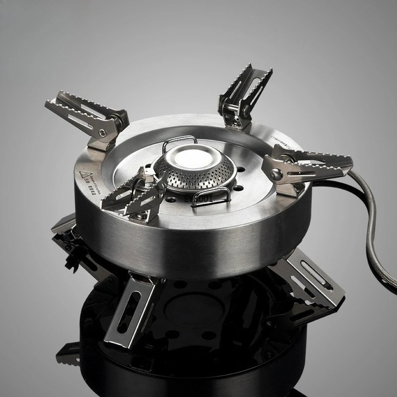 Split Type Outdoor Gas Stove Dual Preheat Tube High Power Burner for High Altitude BBQ