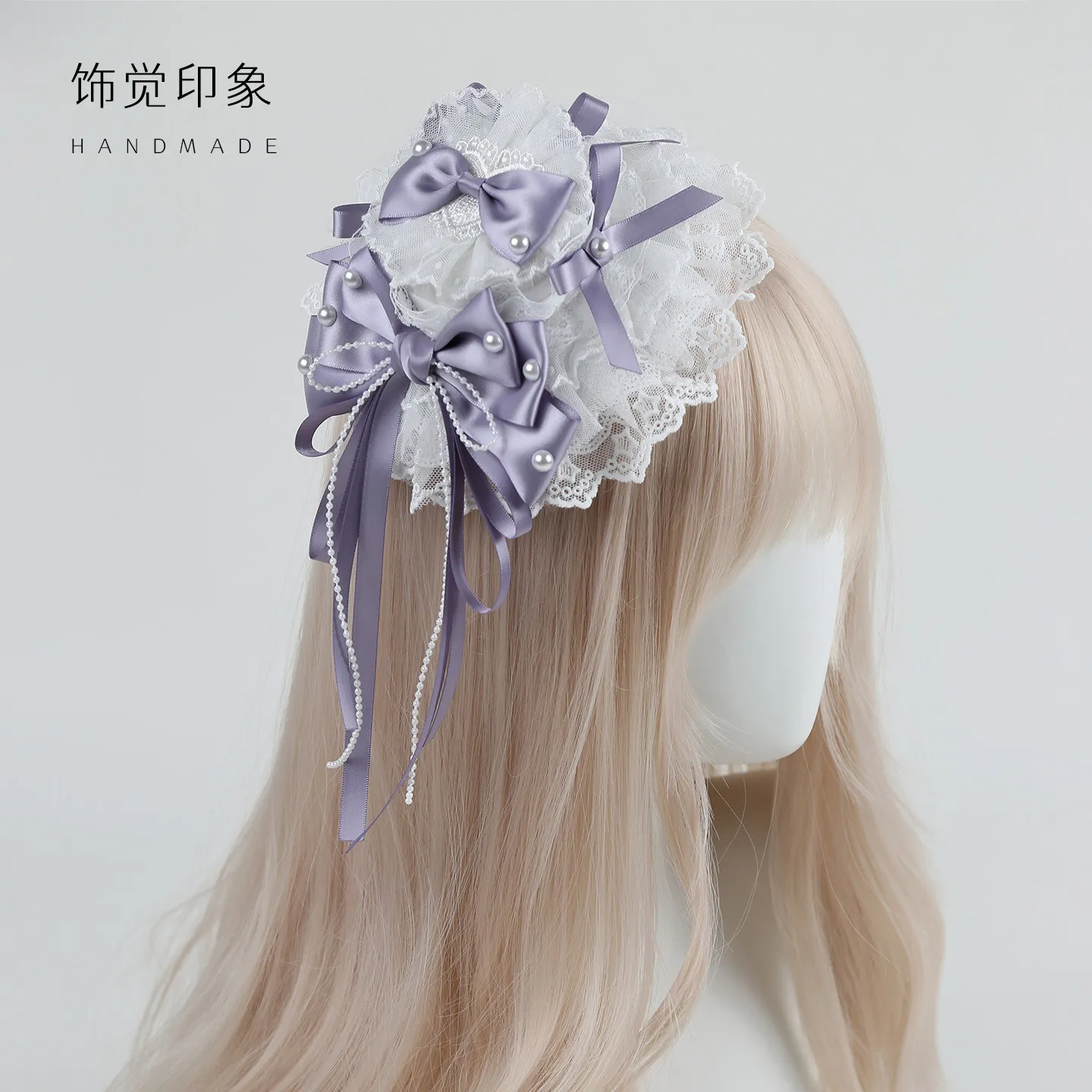 Multi-colored Top Hat Lolita Hair Accessories Small Ribbon Headwear Ballet Style Flower Marriage Lolita Top Hat