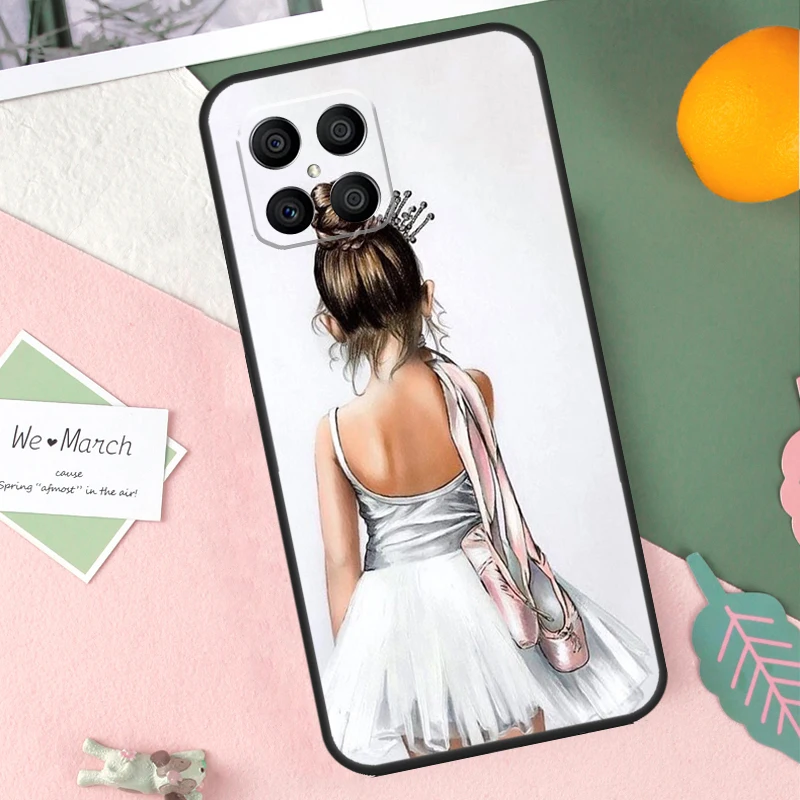 Ballerina Girl Dancing Case For Huawei P30 P20 P40 Lite P50 Pro P Smart Z 2019 Nova 5T Honor 50 70 X7 X8 X9 Cover