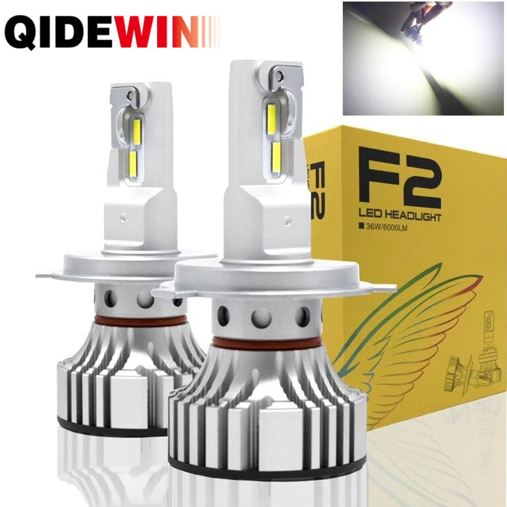 F2 سيارة LED المصابيح الأمامية H4 H7 H1 H8 H9 72 واط 12000LM H11 9005 9006 HB3 HB4 CSP رقائق توربو مروحة 6000 كيلو الضباب مصباح Нeadlamp 2 قطعة #1