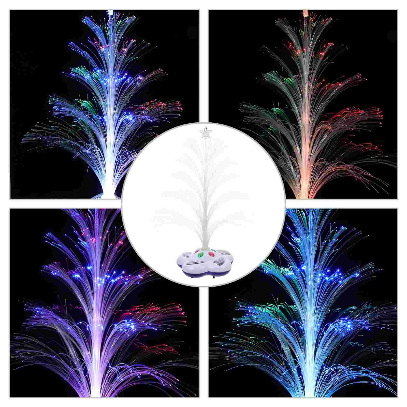 LED Fiber Optic Colorful Flash Christmas Tree Night Light Christmas Party Home Decoration Light (Random Color, No )