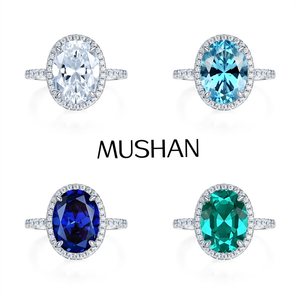 

MuShan Jewelry 925 Sterling Silver Ring Wedding Band High Carbon Diamond Party Cocktail Valentine Gift Women Rings Fine Jewelry