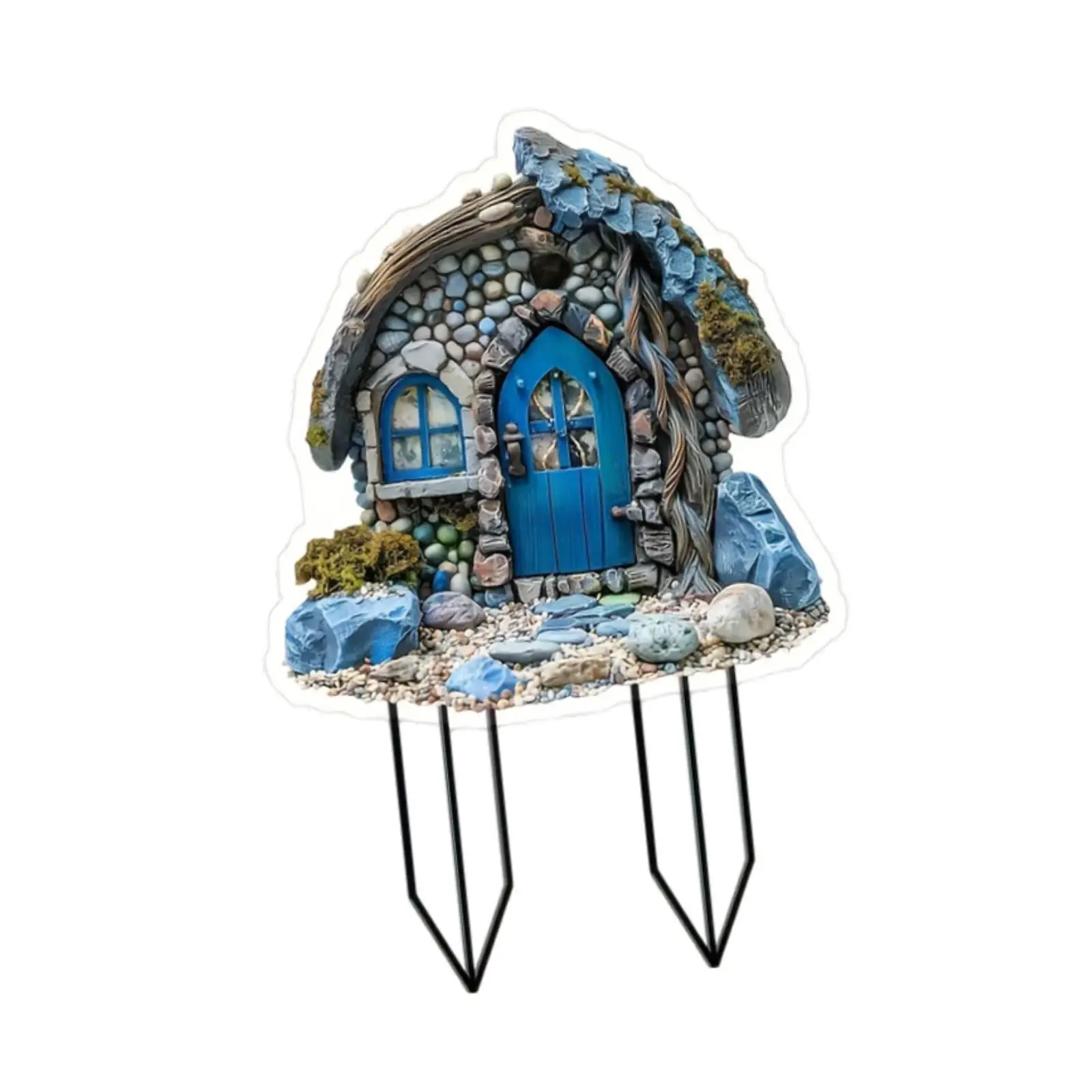 House Decorative Garden Stake 2D Creative Acrylic Sign Flower Pot Decor Yard Sign for Lawn Backyard Courtyard Bonsai Decoration