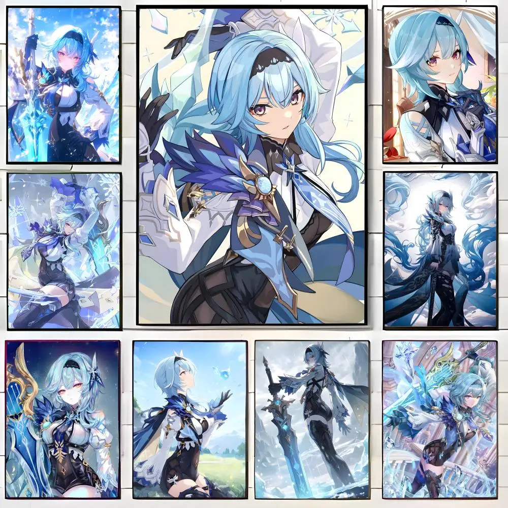 Casual Hot Game G-Genshin I-Impact E-Eula Cute Poster Wall Art Print Decorative Mural Home Decor Gift Unframed