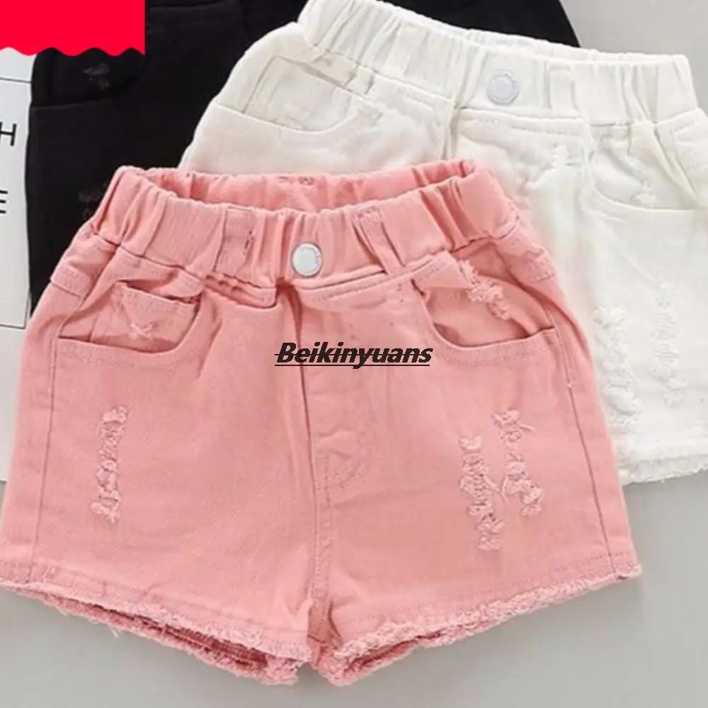 Girls shorts summer children\'s wear hot pants hole fashion denim shorts toddler girl  calça infantil short bebe menina