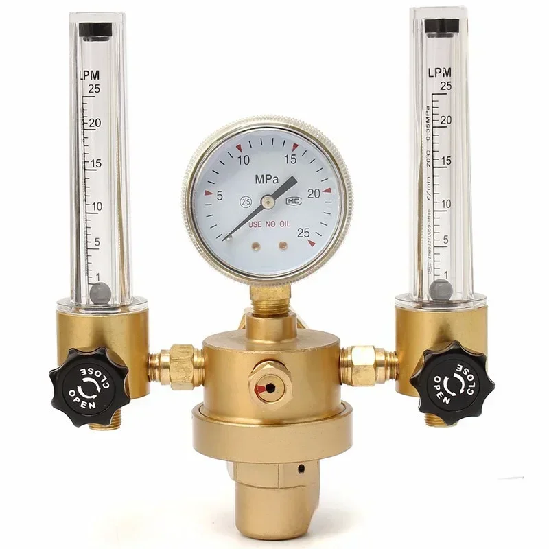 

G5/8 All-copper Double Tube Argon Meter WX-562 Argon Pressure Reducer AR Argon Meter Double Tube Pressure Gauge 25MPA