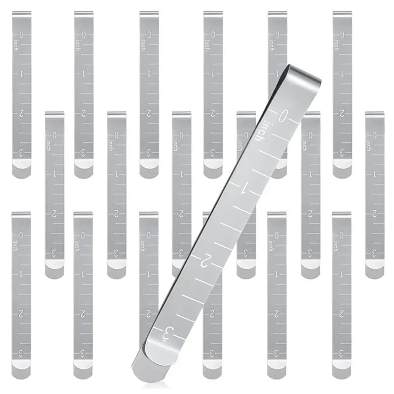 

GOOD-20 Pcs Sewing Clips Stainless Steel Hemming Clips Metal Hemming Tool 3 Inches Sewing Clips With Measurements