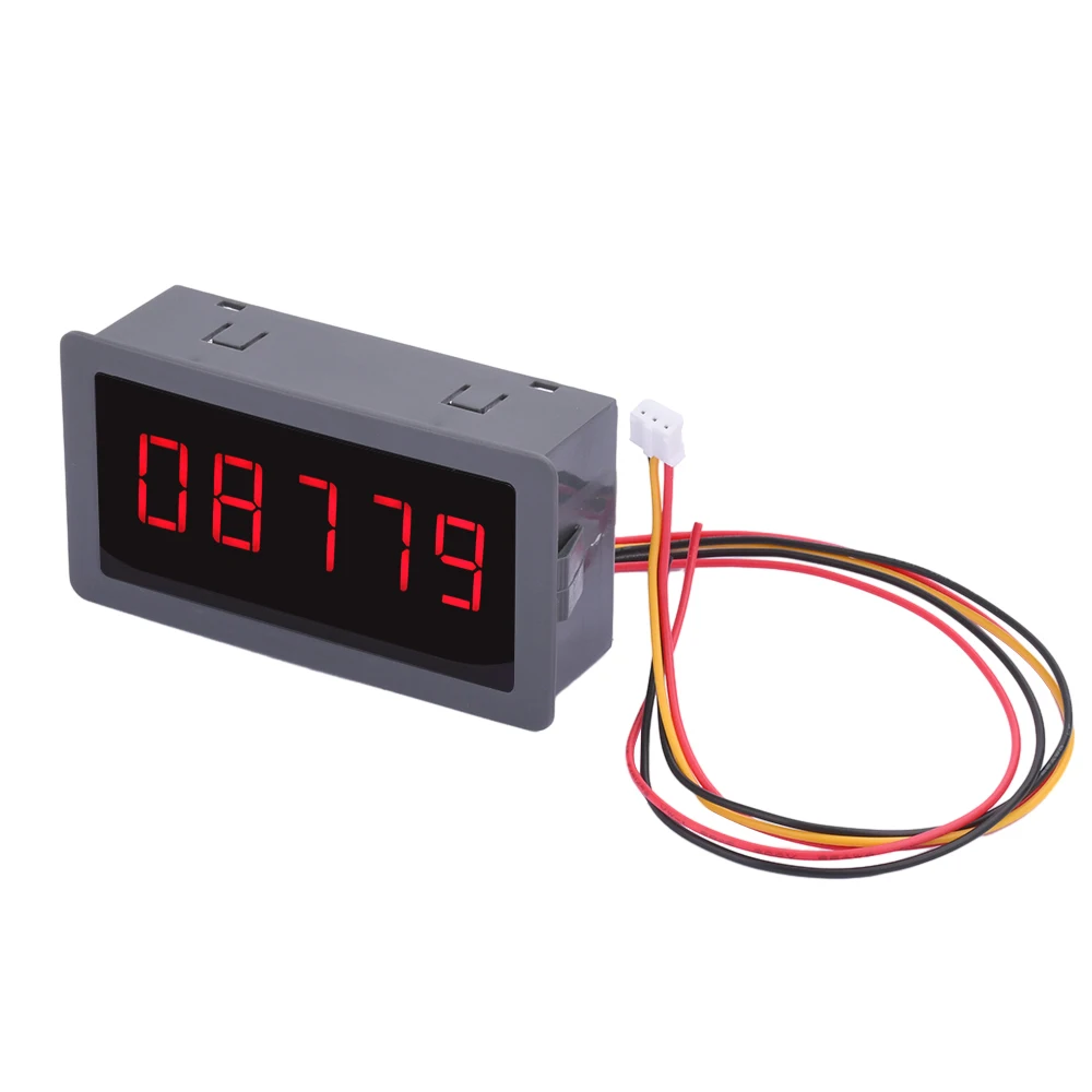 DC3-15V Measuring Gauge 5 Digital Red LED Tachometer RPM Speed Meter for Lathe Conveyor Belt Quality Inspection Machines