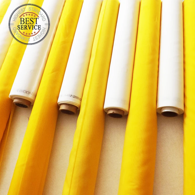 

Free Shipping!High Tension Screen Printing Mesh Yellow White 120T/300 Mesh High Quality Silk Polyester Bolting Cloth 165cm Width