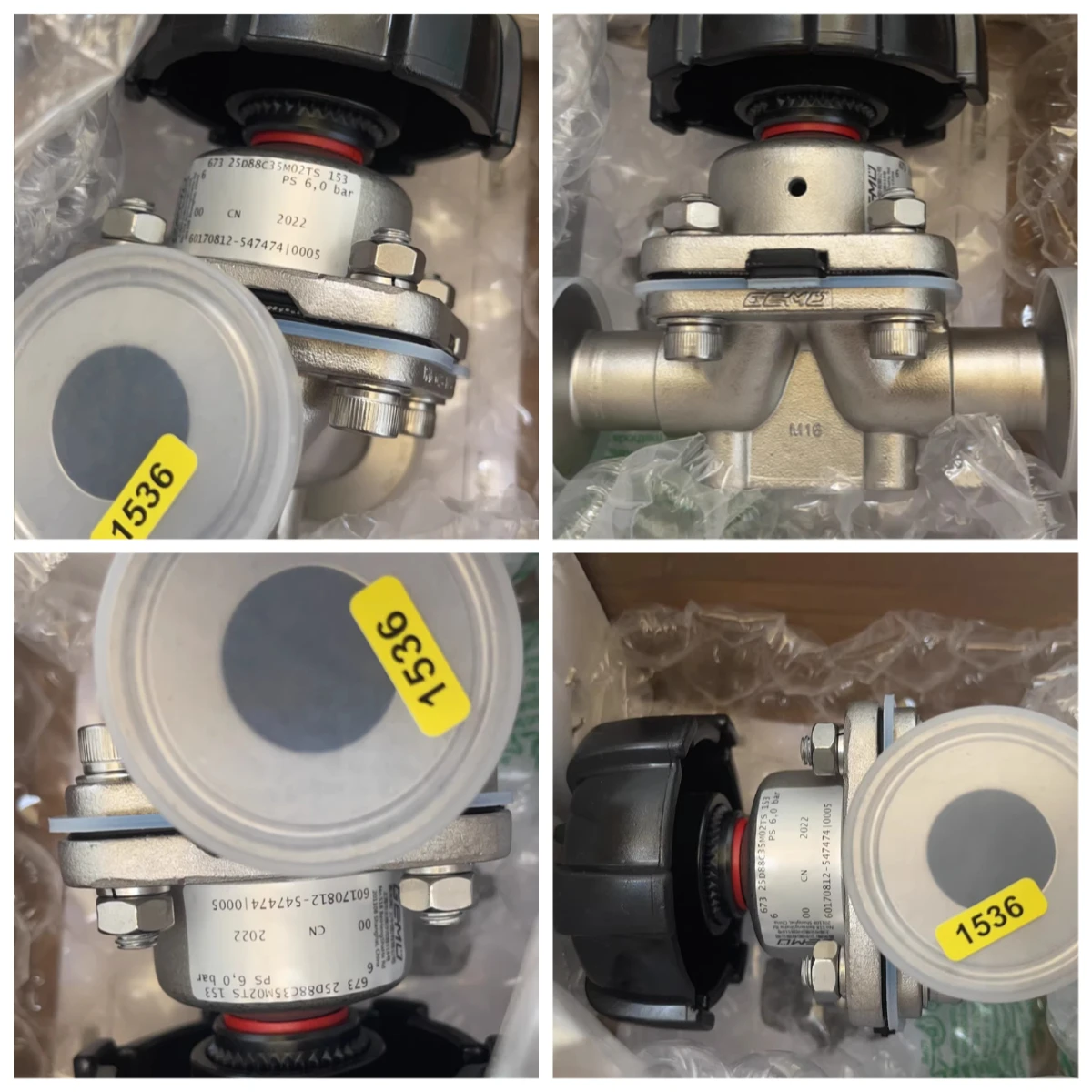 

Pharmaceutical factory Gaimi GEMU manual diaphragm valve DN25, 67325D88C35M02TS 1536, chuck double membrane