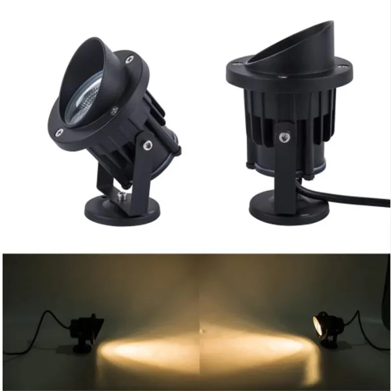 Free Shipping 3w 5w 10w outdoor LED Spot Light Black Shell super bright spike light waterproof Landscape IP65 Led Spotlight