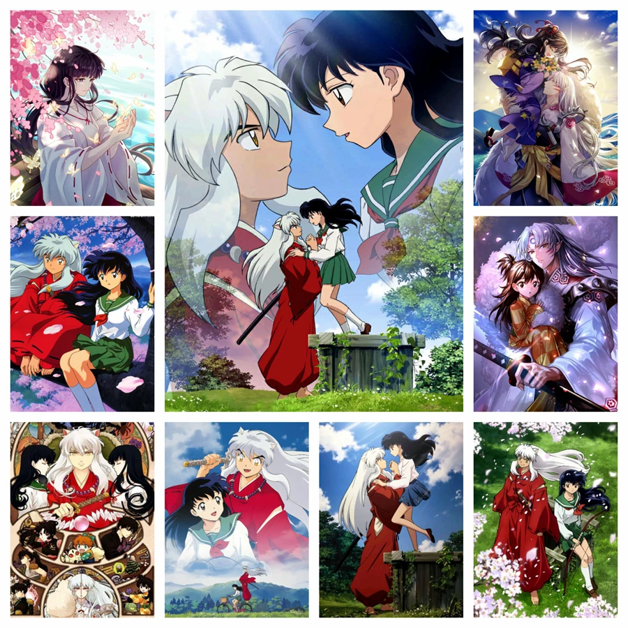 Anime Inuyasha 5d Diamond Painting Rhinestone Art Sesshōmaru Kikyo Japanese Cartoon Mosaic Cross Stitch Handmade Gift Home Decor