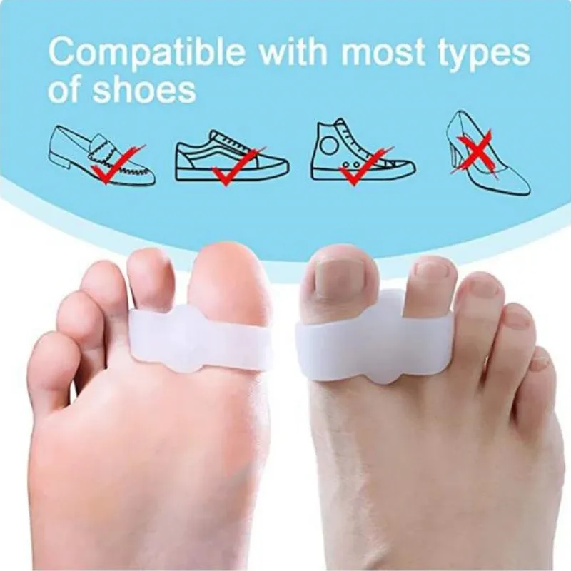 2 stücke = 1 paar Silikon Zwei Gel Loch Zehen Separator Fuß Finger Schutz Bunion Orthopädische Hallux Valgus Schutz Haarglätter pediküre