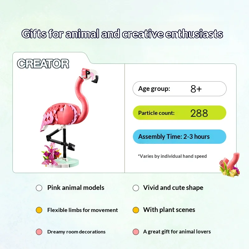 LEGO 31170 Vida Selvagem: Flamingo Rosa Criativo Versátil Série 3 em 1 de Blocos de Construção Brinquedos de Construção para Crianças Presente de Natal