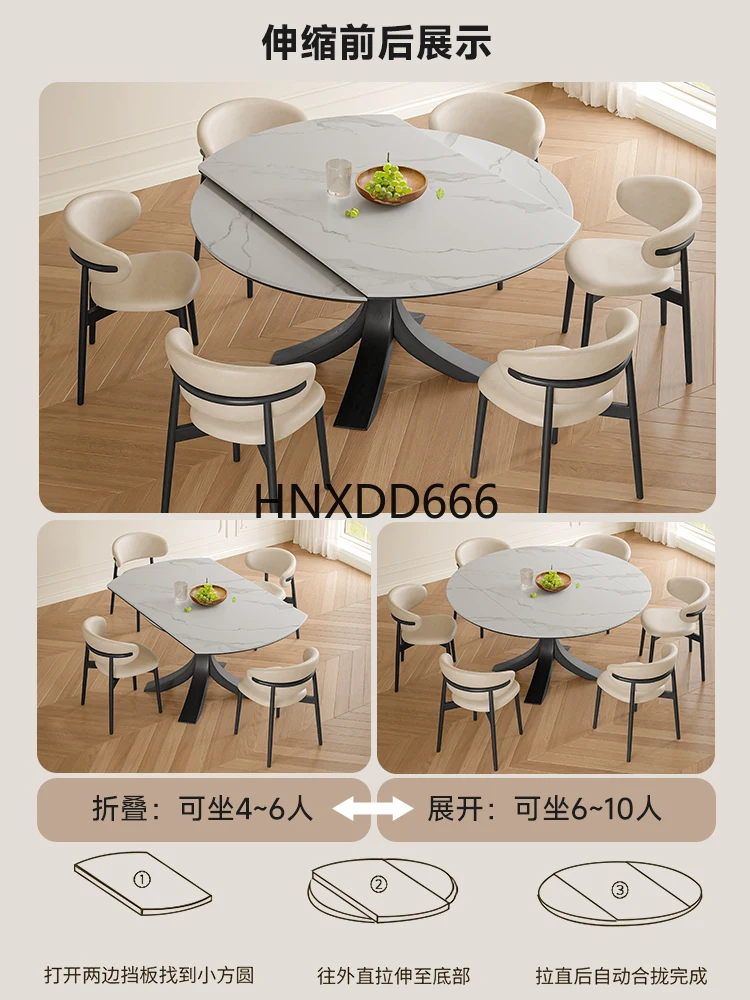 Premium sense rock slab retractable home medieval style living room dining table