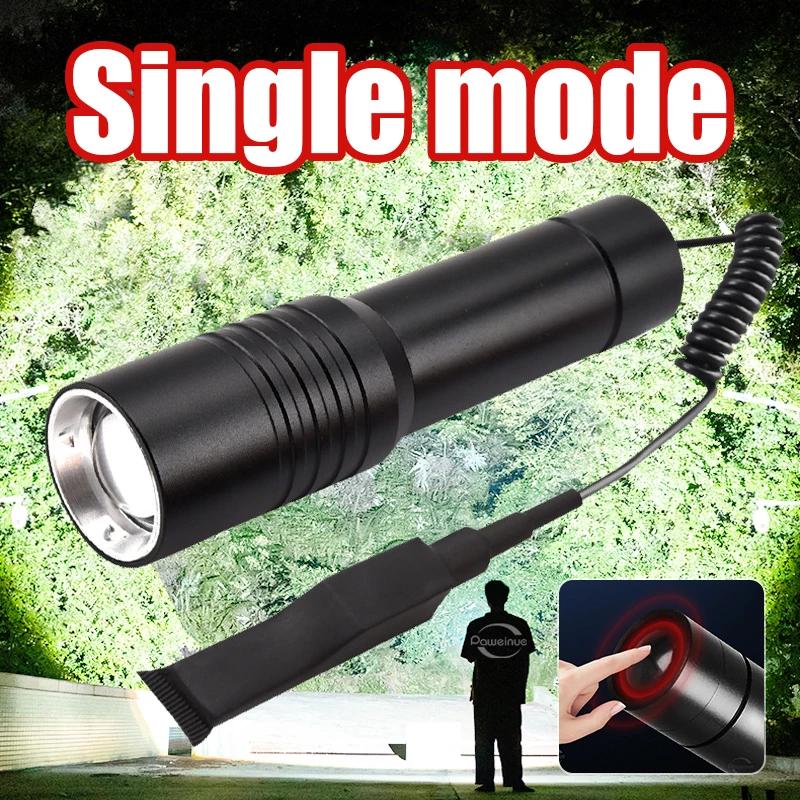 2023 Military Tactical Flashlights Zooming Long Range Tactical Lamp Led Flashlight Powerful Torch Outdoor Patrol Hunting Lantern