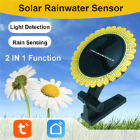 -A25M Tuya Smart Zigbee Rain Sensor With Light Detector Solar Operated Outdoor Waterproof Rain Detector Remote Control 2Pcs