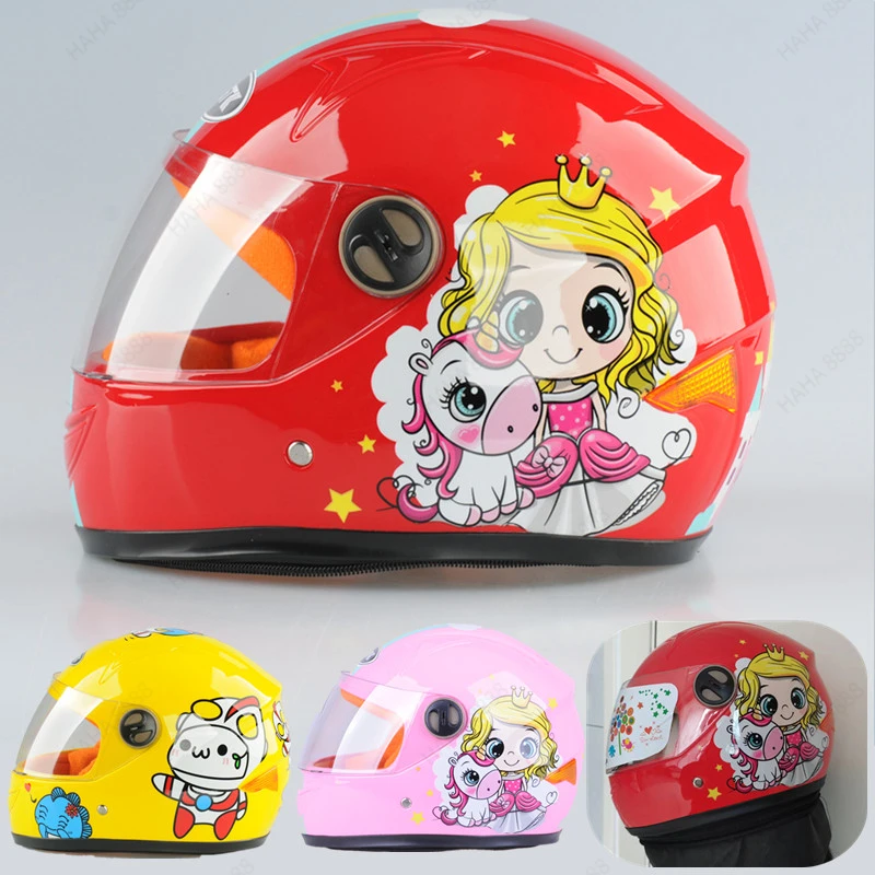 

NEW Children Helmet Motorcycle Helmets ScooterWinter Helmet Sunshade Sun Protection Crash Helmet Boy and Girl Kid Lovely 42-52CM