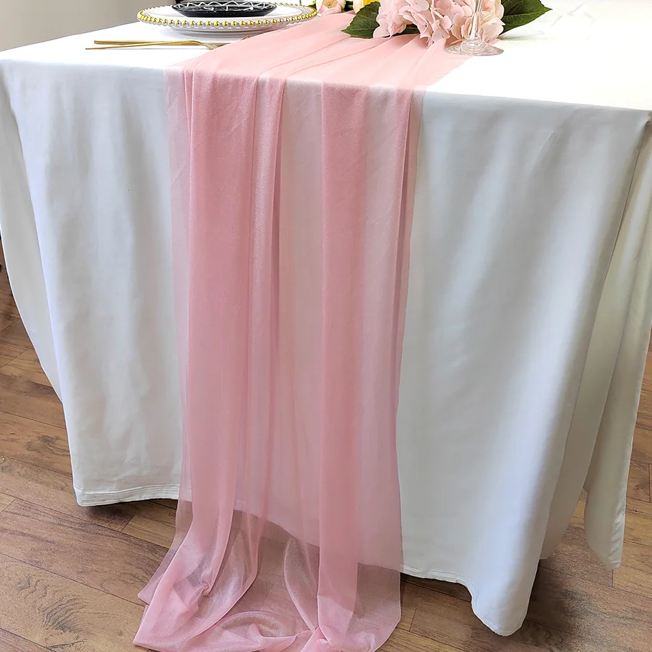 

Sheer Chiffon Like Table Runner for Wedding Reception Rustic Boho Wedding Party Bridal Shower Table Setting Decorations