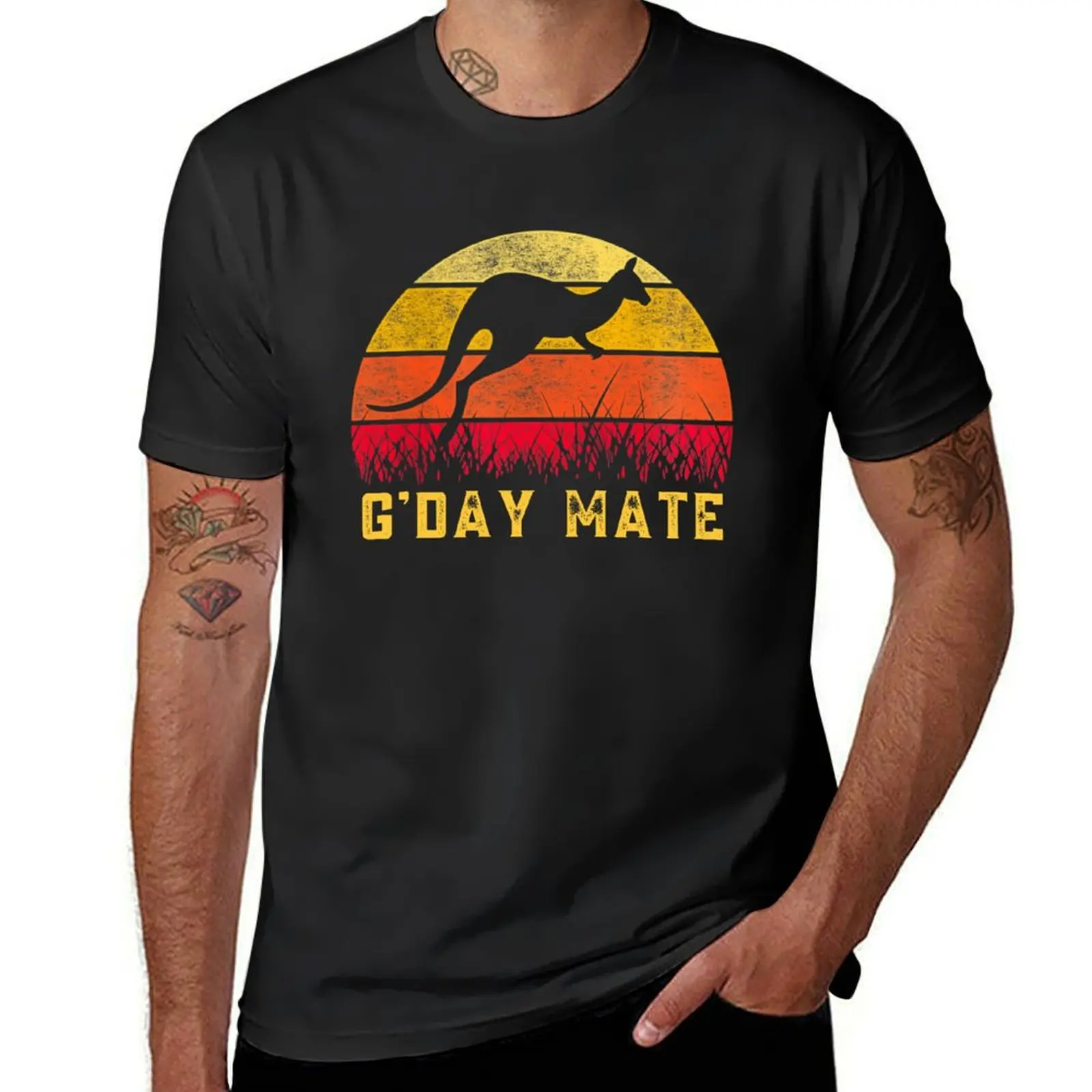 Australia Gday Day Mate Shirt Funny Kangaroo Australian Symbol T-Shirt sweat blanks summer top heavy weight t shirts for men