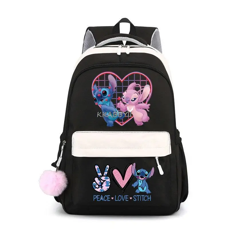 Mochila impermeável para meninas adolescentes, bolsa de escola feminina, bolsa de estudante fofa, moda, Lilo e Stitch, mochila de viagem