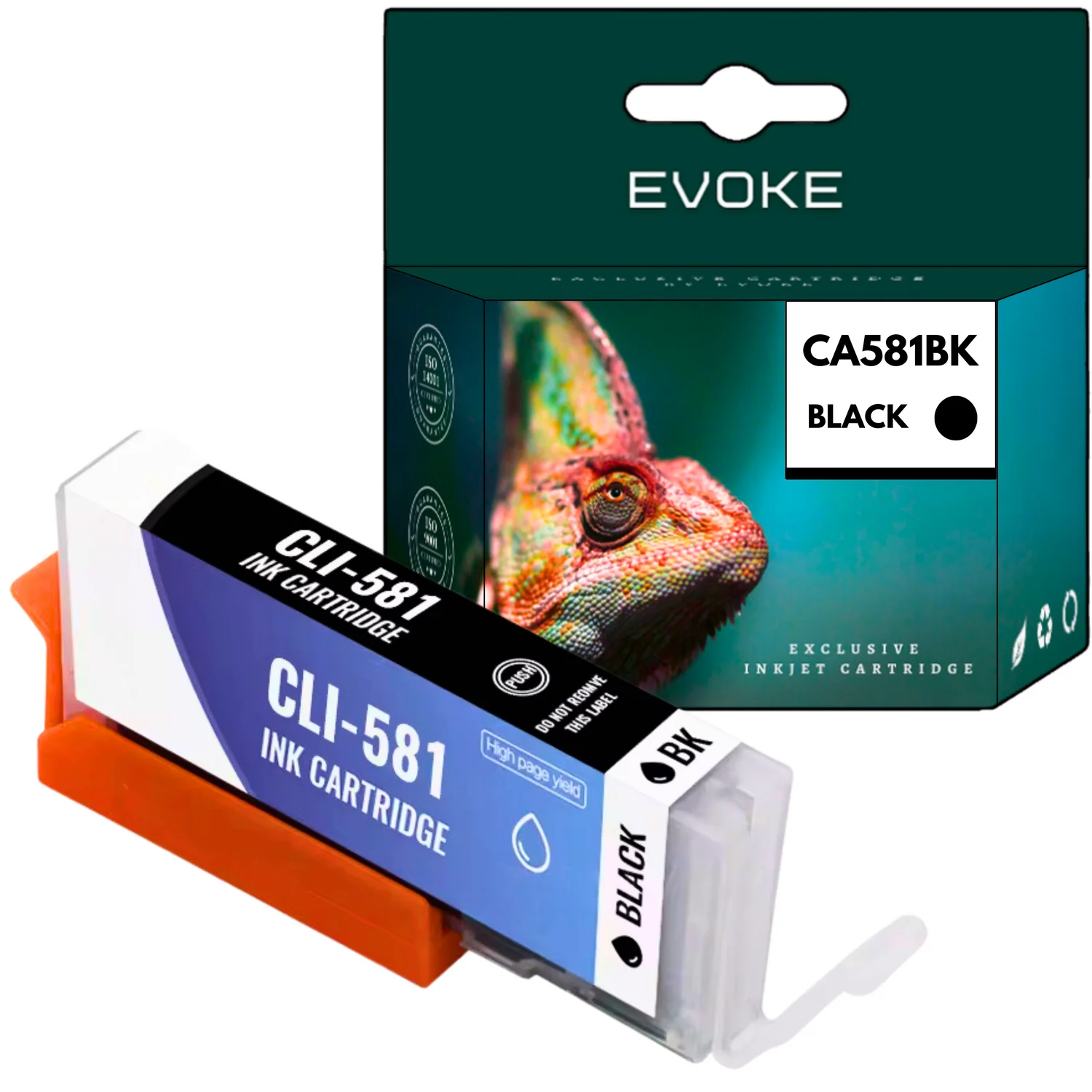 Evoke Compatibele Inkt voor Canon Cli-581Xl Cli581Xl Cli-581B Zwart 12 ml 850 Pagina's Pixma Tr7550 8550; Ts6150 6151 6250 6251 6350 6350A 6351 705 705A 8100 8150 8151 8152 8250 8251 8252 9150 9155