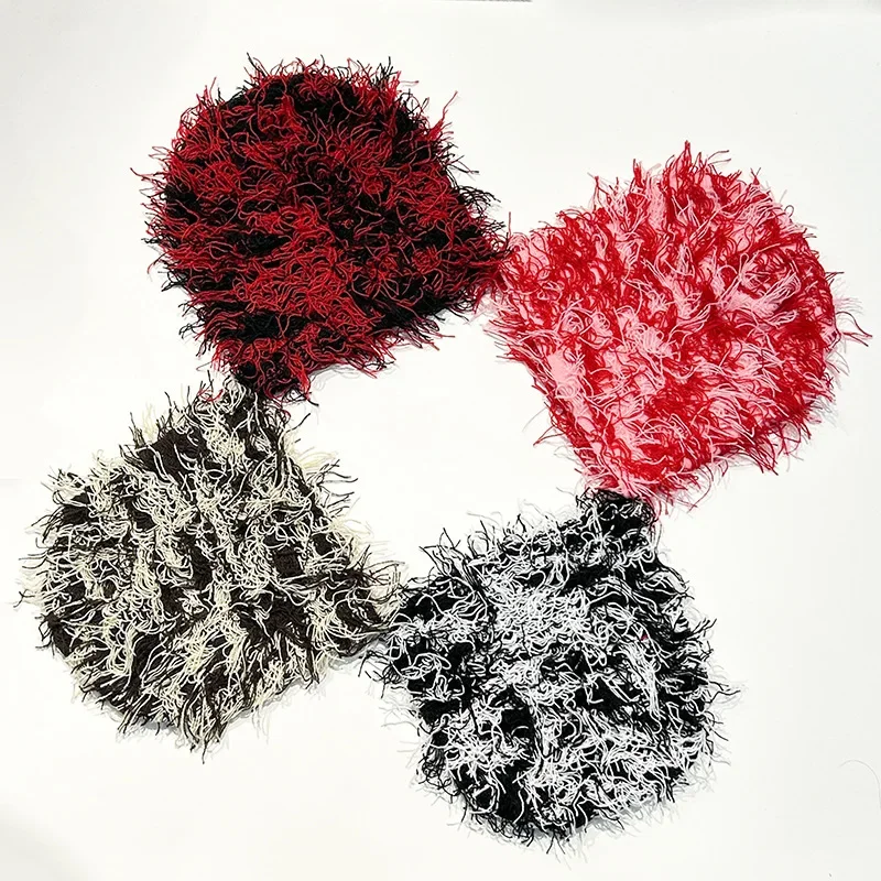 Men's Camouflage Fleece Lined Balaclava Beanie Warm Distressed Knitted Winter Ski Cap Outdoor Hip Hop Fuzzy Knit Hat