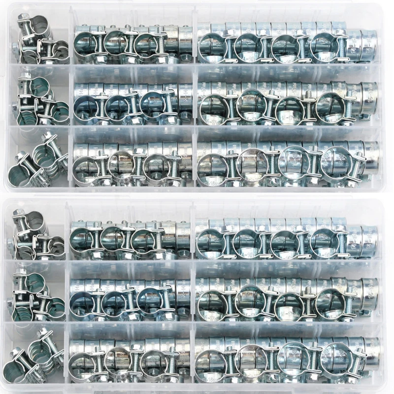 

60pcs Pipe Clamps 7-18mm Clamp Galvanized Hose Mini Duable Hot New Newest Hose Clamps Mini clamp combination