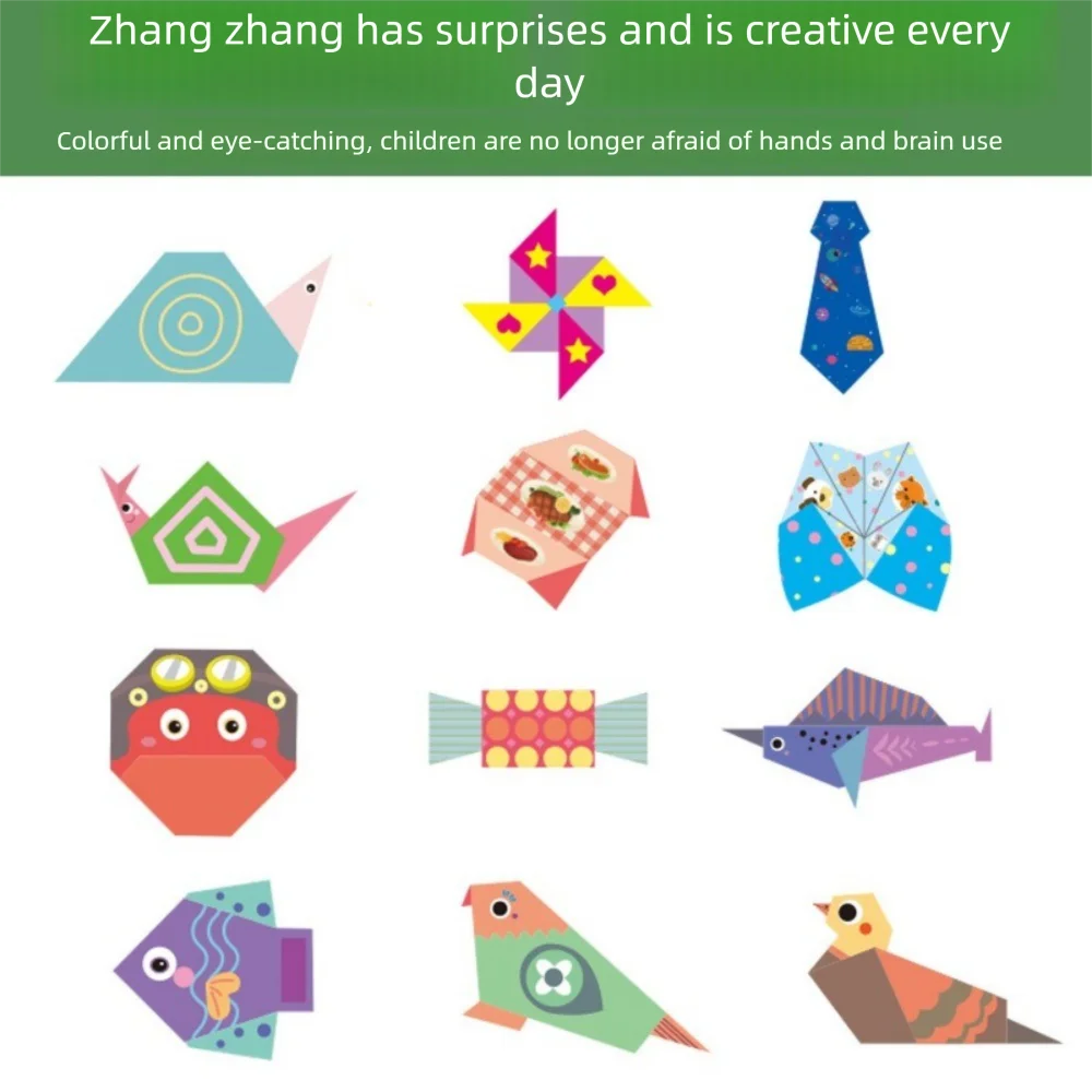 Grappig DIY Origami-boek 15 vellen Dierenpatroon 3D-puzzel Origami Handgemaakte Origami Kinderen Origami-gids voor de kleuterschool