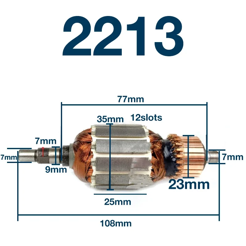 Rotor Stator for DEVON 2213 Sanders Flat Sanders Rotor Armature Anchor Stator Coil Replacement Parts