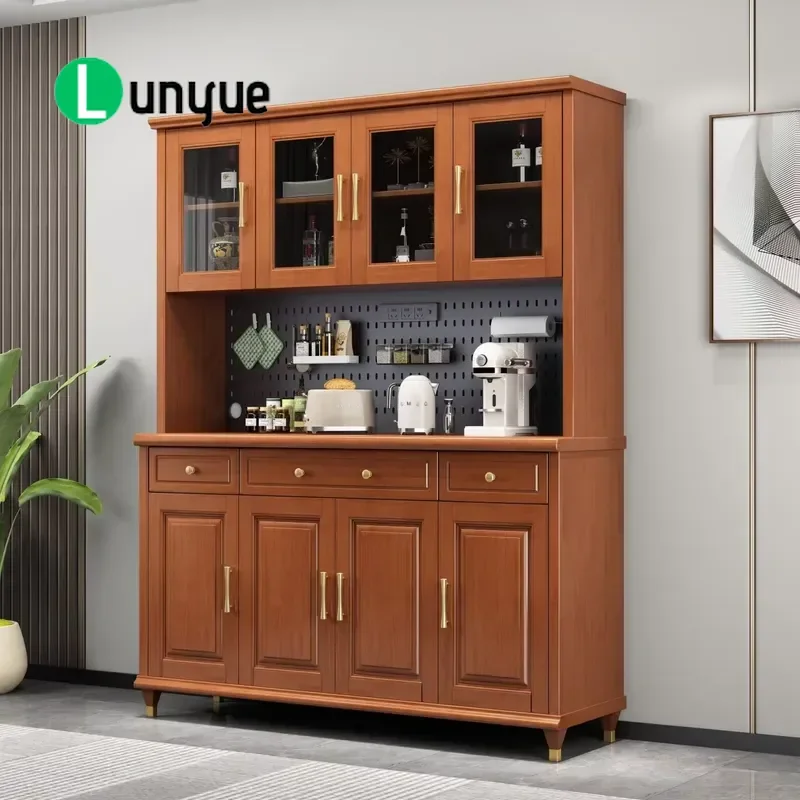 American Solid Wood Modern Side Cabinet Large Storage Locker Eco Friendly Durable Furniture for Living Room Dining Room Tea