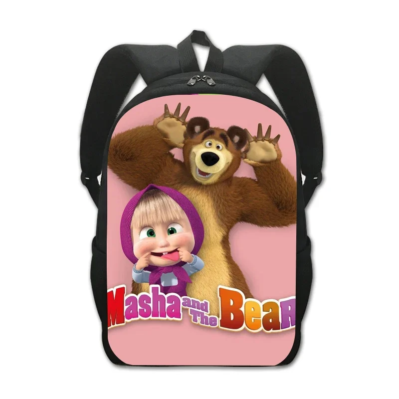 

Masha And The Bear Mochila children's backpack boys Travel Backpack Storage bag Bookbags Lunch bag Anime cosplay bag Knapsack