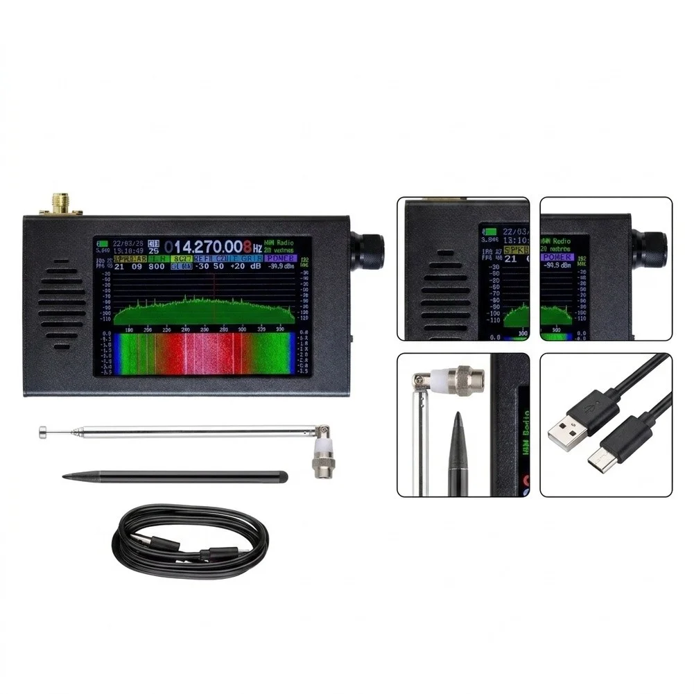 Portable For DSP Radio 16Bit Device With 4.3 Inch IPS Touch Screen For Ham Shortwave For CW AM SSB WFM FM Signal Demodulation