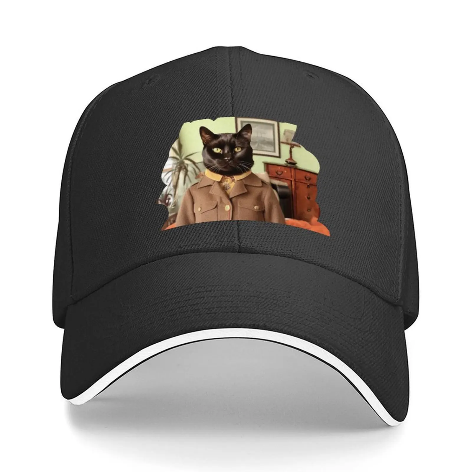 

Wes Anderson Eclectic Cat Design Baseball Cap Anime Hat |-F-| Christmas Hat Sunscreen Ladies Men's