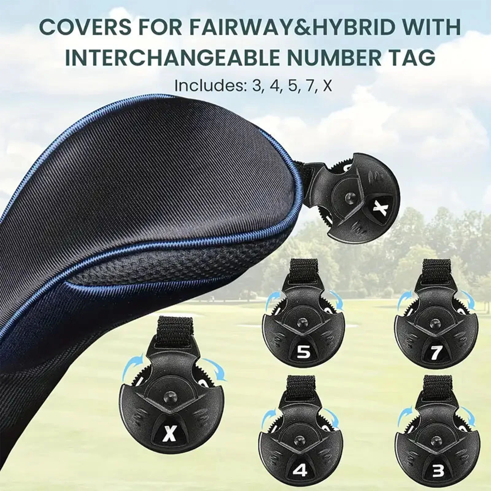 Golf Club Head Cover Driver Fairway Hybrid Protective Cover Color Block Headcover with Soft Lining - view 3