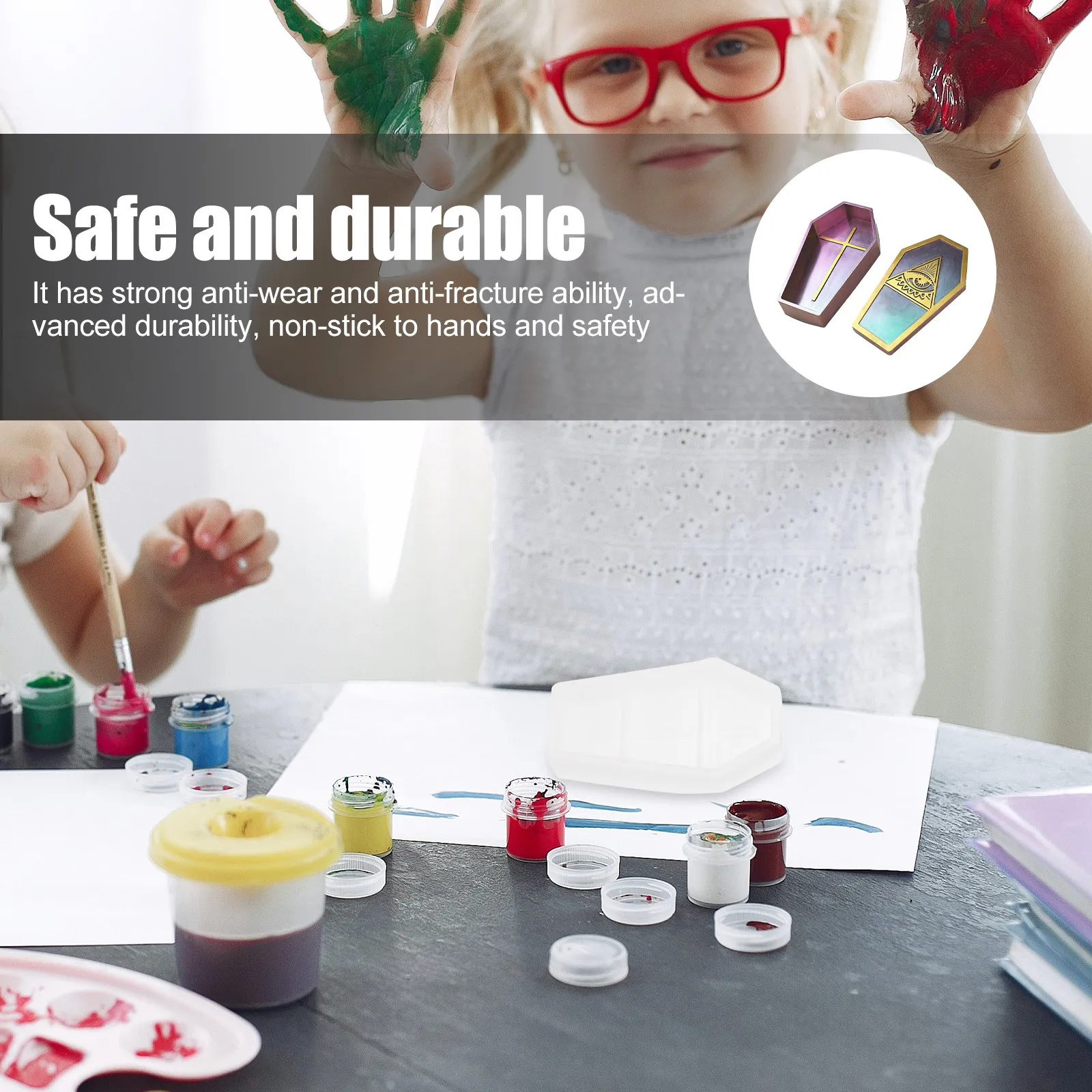 

Набор силиконовых форм для изготовления коробок-гробиков для хранения, органайзеров для украшений, контейнеров для демонстрации, инструментов для рукоделия и творчества